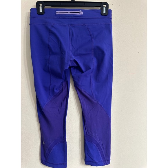 Lululemon Purple Crop Leggings Athletic Yoga‎ Running Pants with Pocket - Picture 2 of 8
